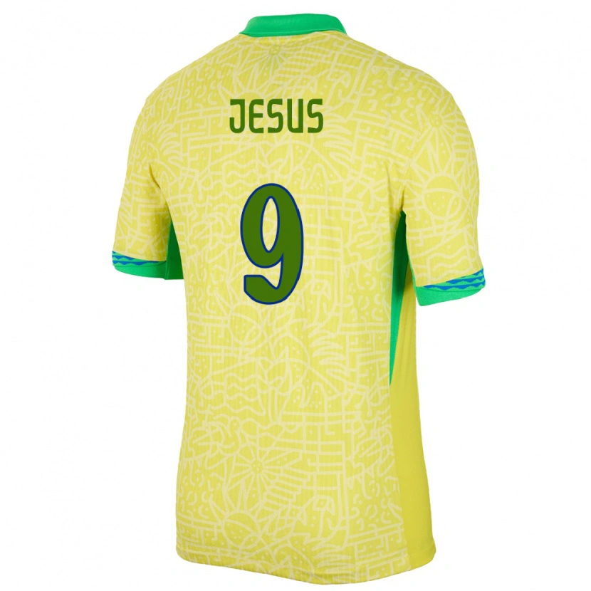 Danxen Kid Brazil Igor Jesus #9 Yellow Home Jersey 24-26 T-Shirt