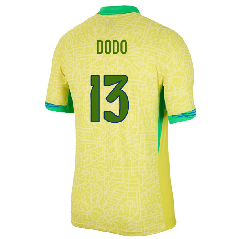 Danxen Kid Brazil Dodô #13 Yellow Home Jersey 24-26 T-Shirt