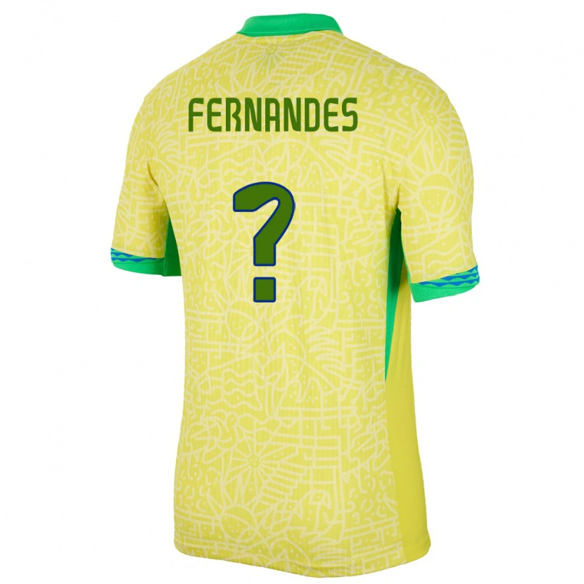 Danxen Kid Brazil Nathan Fernandes #0 Yellow Home Jersey 24-26 T-Shirt