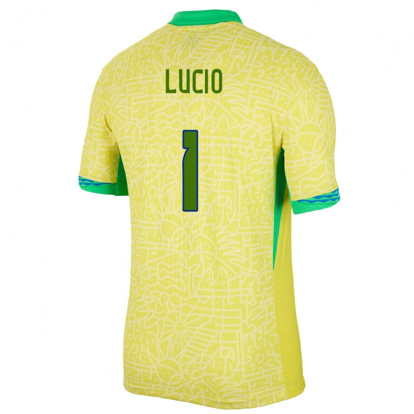 Danxen Kid Brazil João Lucio #1 Yellow Home Jersey 24-26 T-Shirt