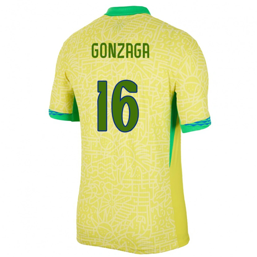 Danxen Kid Brazil Rafael Gonzaga #16 Yellow Home Jersey 24-26 T-Shirt