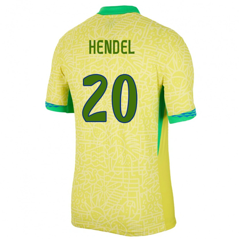 Danxen Kid Brazil Hendel #20 Yellow Home Jersey 24-26 T-Shirt