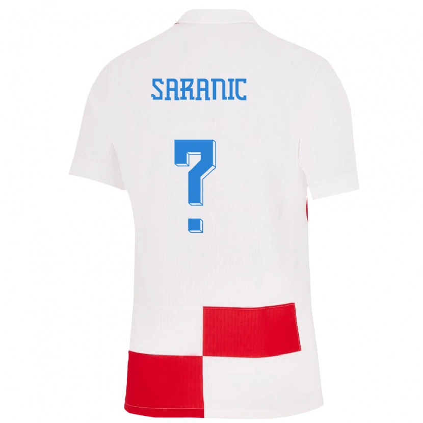 Danxen Kid Croatia Ivan Saranic #0 White Red Home Jersey 24-26 T-Shirt