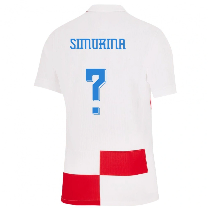 Danxen Kid Croatia Stipe Simurina #0 White Red Home Jersey 24-26 T-Shirt