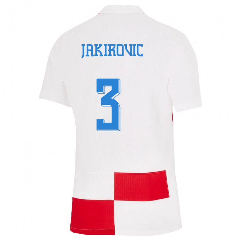 Danxen Kid Croatia Leon Jakirovic #3 White Red Home Jersey 24-26 T-Shirt