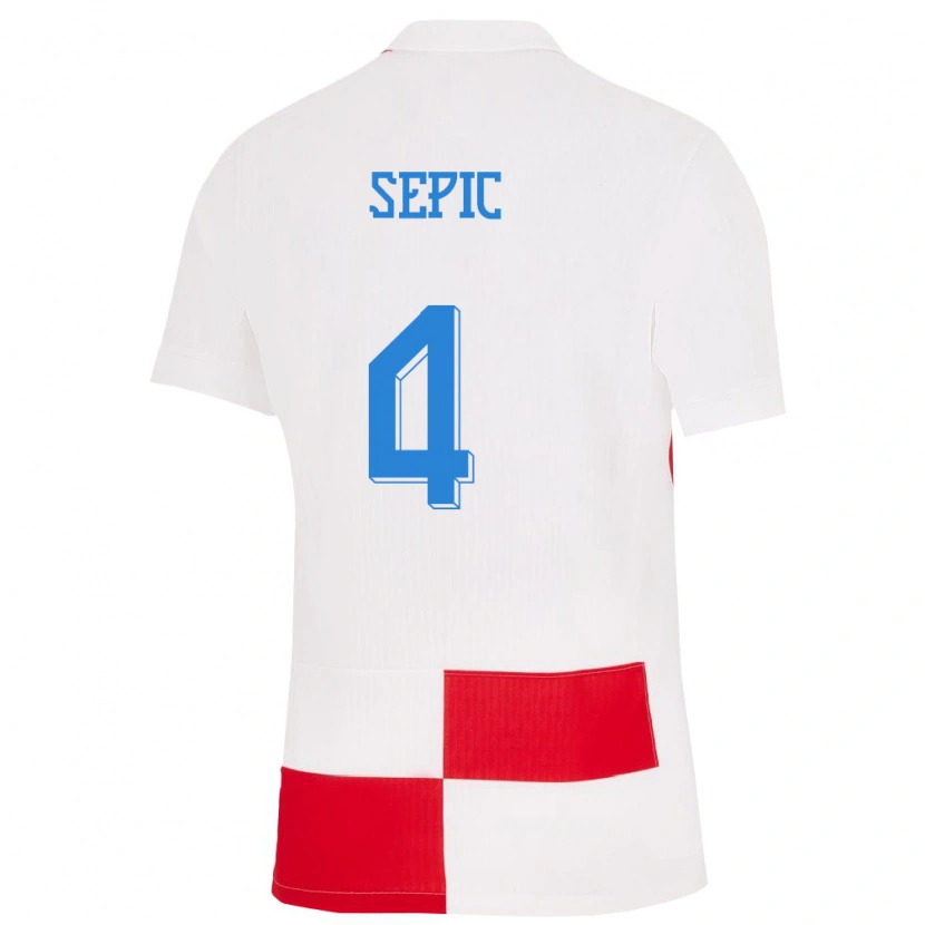 Danxen Kid Croatia Niko Sepic #4 White Red Home Jersey 24-26 T-Shirt