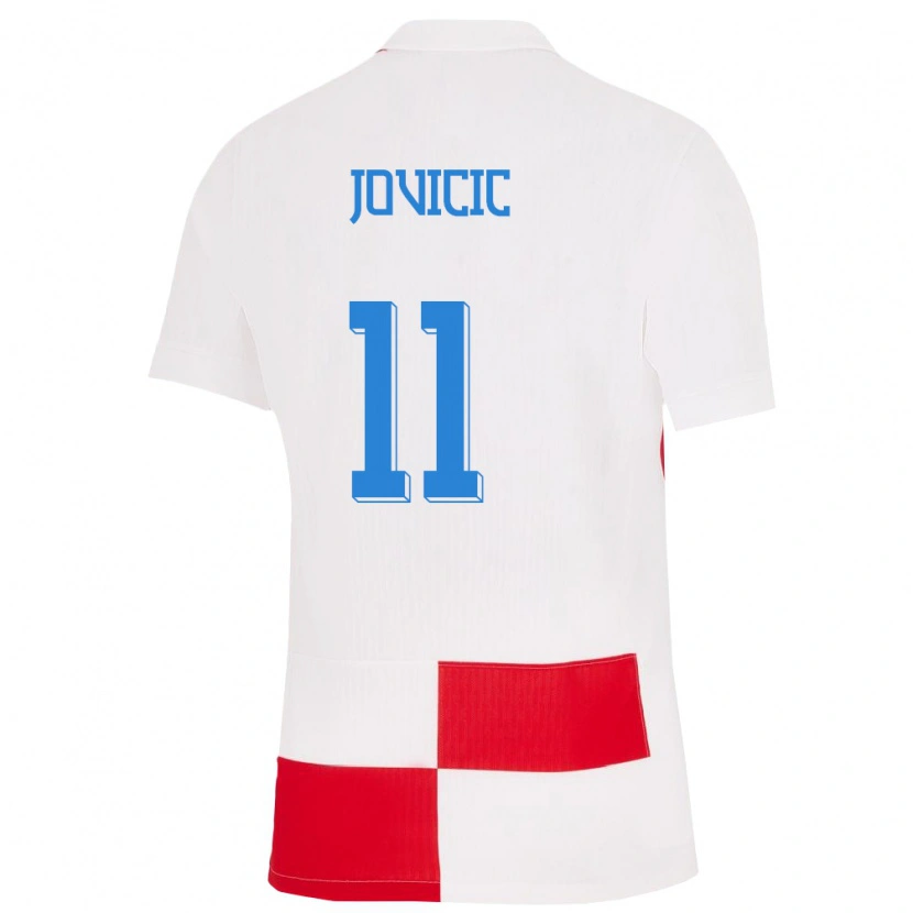 Danxen Kid Croatia Milos Jovicic #11 White Red Home Jersey 24-26 T-Shirt