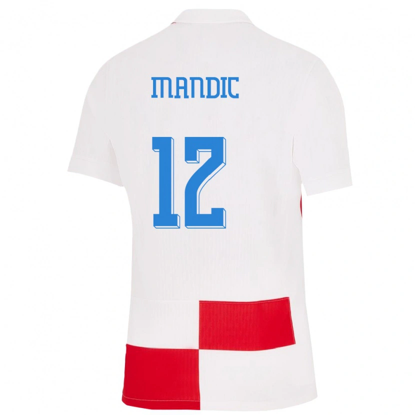 Danxen Kid Croatia Ivan Mandic #12 White Red Home Jersey 24-26 T-Shirt