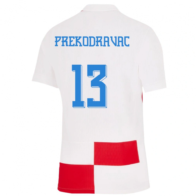 Danxen Kid Croatia Marin Prekodravac #13 White Red Home Jersey 24-26 T-Shirt