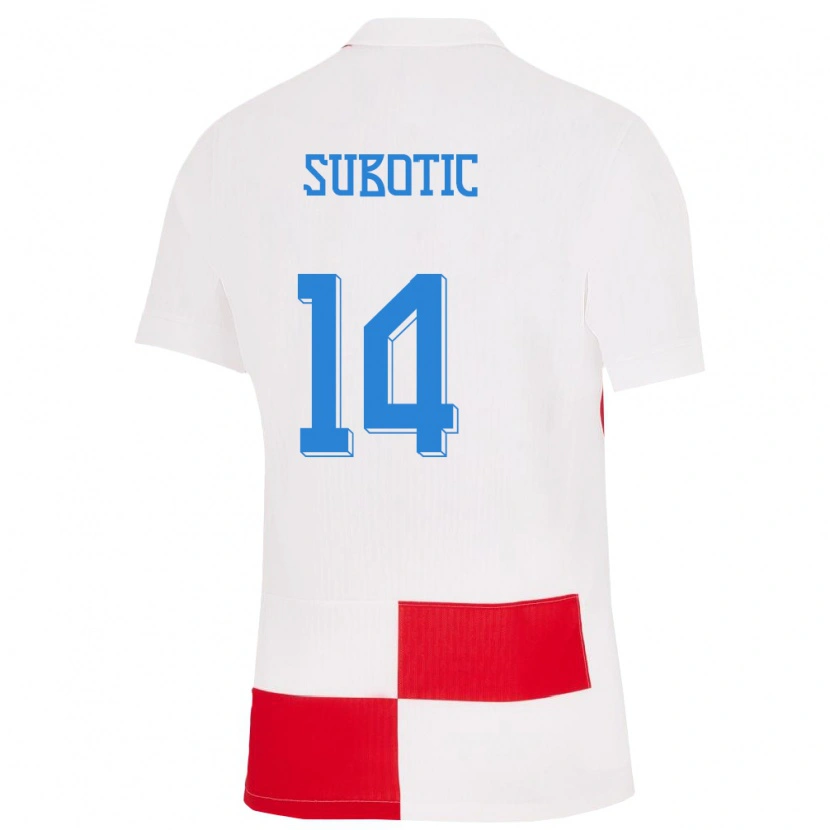 Danxen Kid Croatia Matija Subotic #14 White Red Home Jersey 24-26 T-Shirt