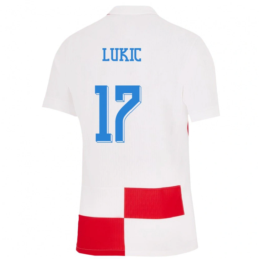 Danxen Kid Croatia Oliver Lukic #17 White Red Home Jersey 24-26 T-Shirt