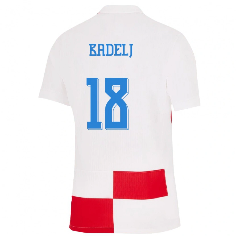 Danxen Kid Croatia Juraj Badelj #18 White Red Home Jersey 24-26 T-Shirt