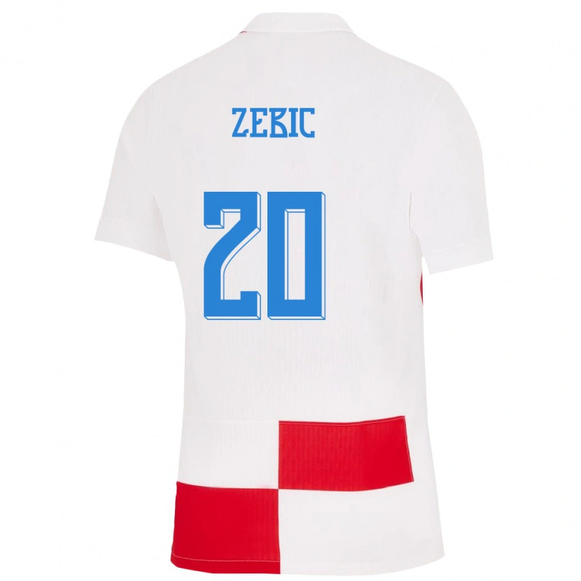 Danxen Kid Croatia Marko Zebic #20 White Red Home Jersey 24-26 T-Shirt