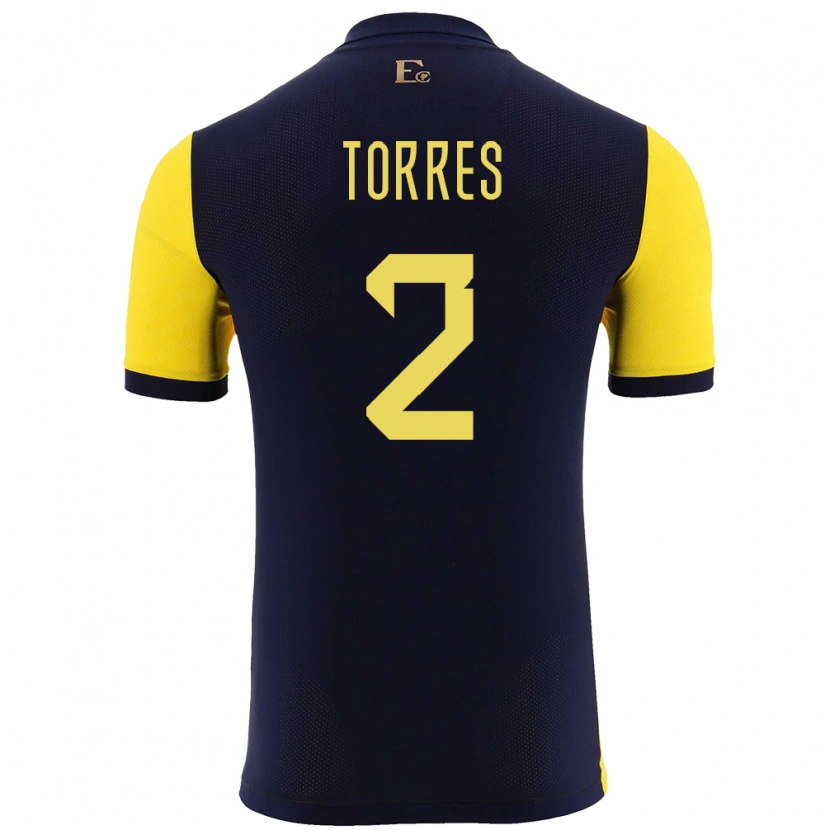 Danxen Kid Ecuador Félix Torres #2 Yellow Home Jersey 24-26 T-Shirt