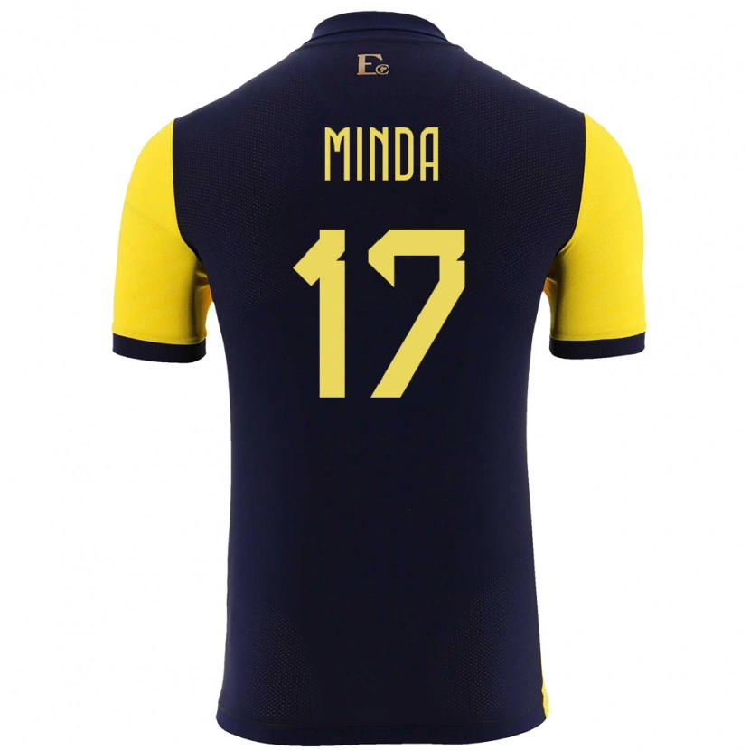 Danxen Kid Ecuador Alan Minda #17 Yellow Home Jersey 24-26 T-Shirt