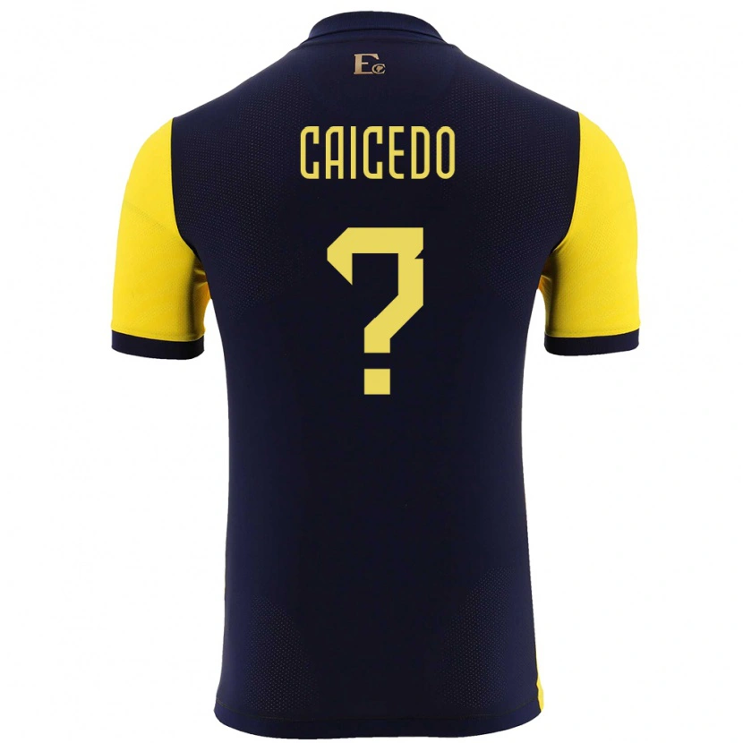 Danxen Kid Ecuador Maikel Caicedo #0 Yellow Home Jersey 24-26 T-Shirt