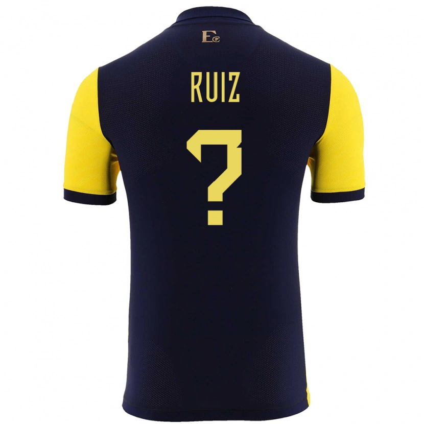 Danxen Kid Ecuador Elkin Ruiz #0 Yellow Home Jersey 24-26 T-Shirt