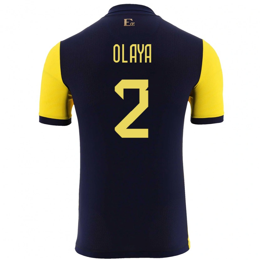 Danxen Kid Ecuador Virgilio Olaya #2 Yellow Home Jersey 24-26 T-Shirt