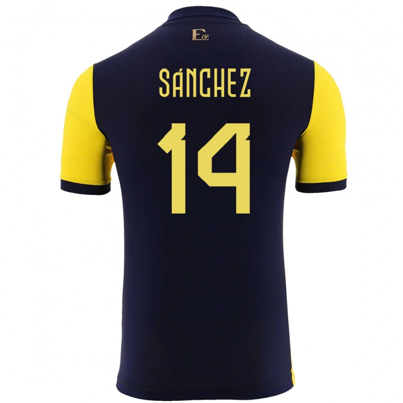 Danxen Kid Ecuador Carlos Sánchez #14 Yellow Home Jersey 24-26 T-Shirt