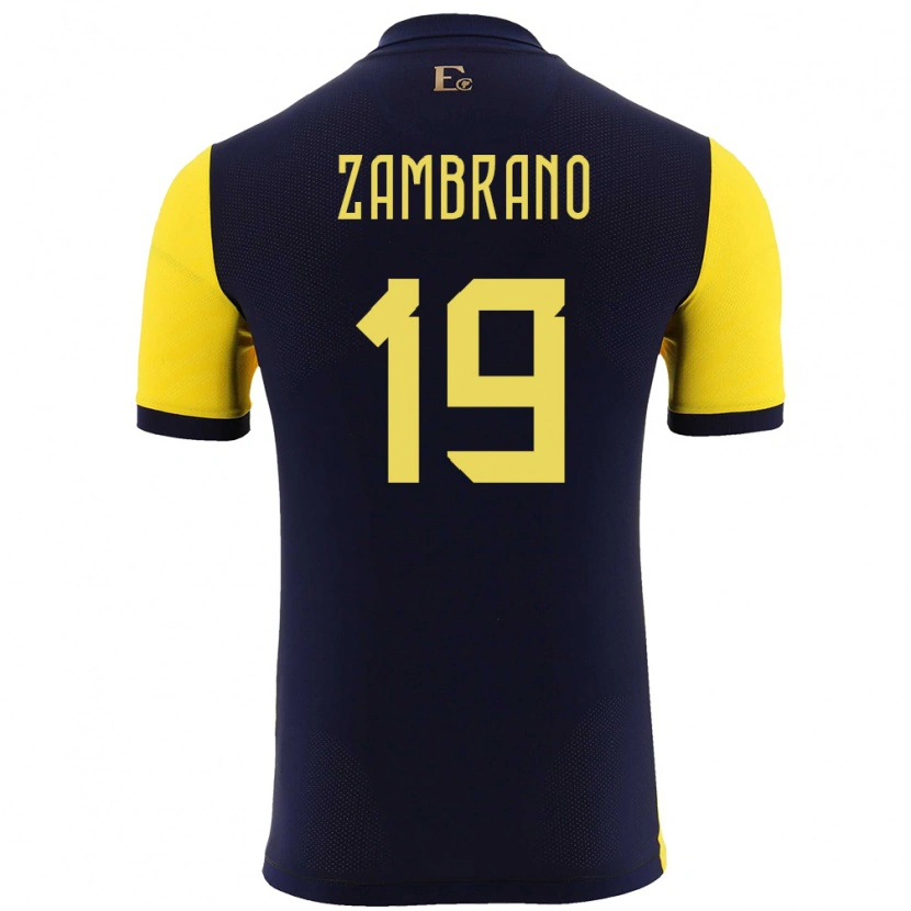 Danxen Kid Ecuador Cristhoper Zambrano #19 Yellow Home Jersey 24-26 T-Shirt