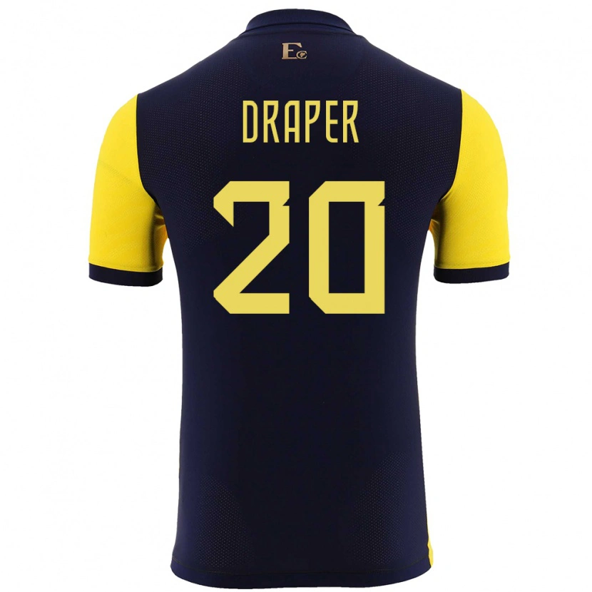 Danxen Kid Ecuador Andrew Draper #20 Yellow Home Jersey 24-26 T-Shirt