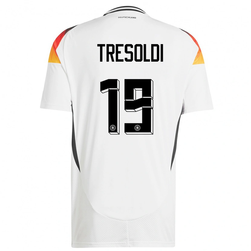 Danxen Kid Germany Nicolò Tresoldi #19 White Home Jersey 24-26 T-Shirt