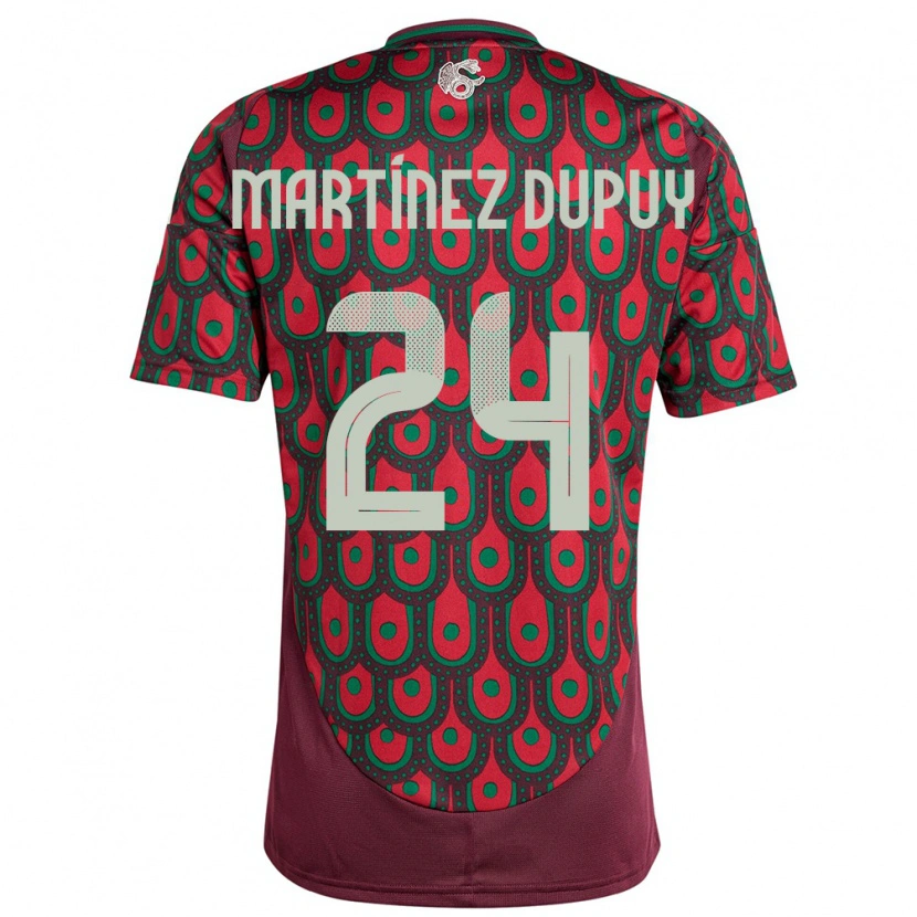 Danxen Kid Mexico Luca Martínez Dupuy #24 Maroon Home Jersey 24-26 T-Shirt