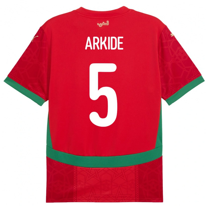 Danxen Kid Morocco Abderahmane Arkide #5 Red Home Jersey 24-26 T-Shirt