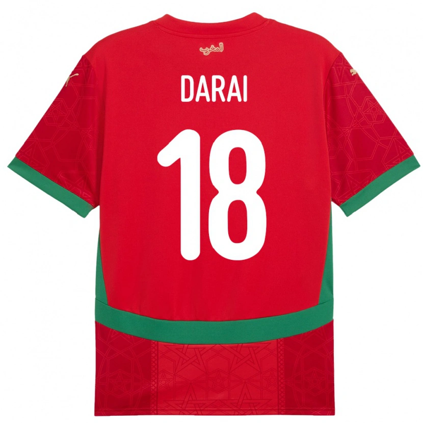 Danxen Kid Morocco Hamza Darai #18 Red Home Jersey 24-26 T-Shirt