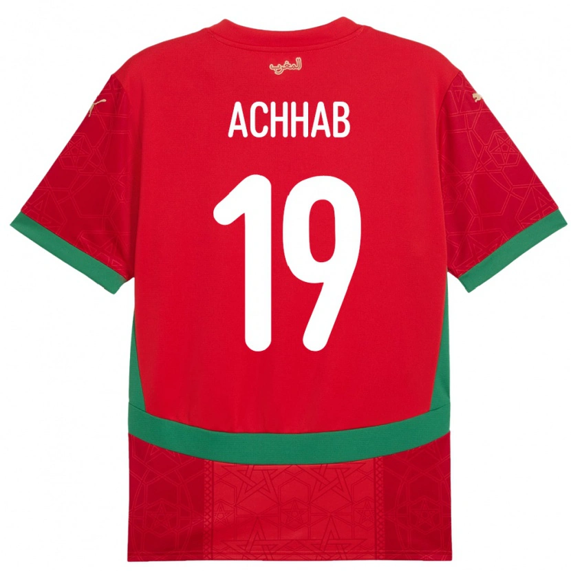 Danxen Kid Morocco Abdeslam Achhab #19 Red Home Jersey 24-26 T-Shirt