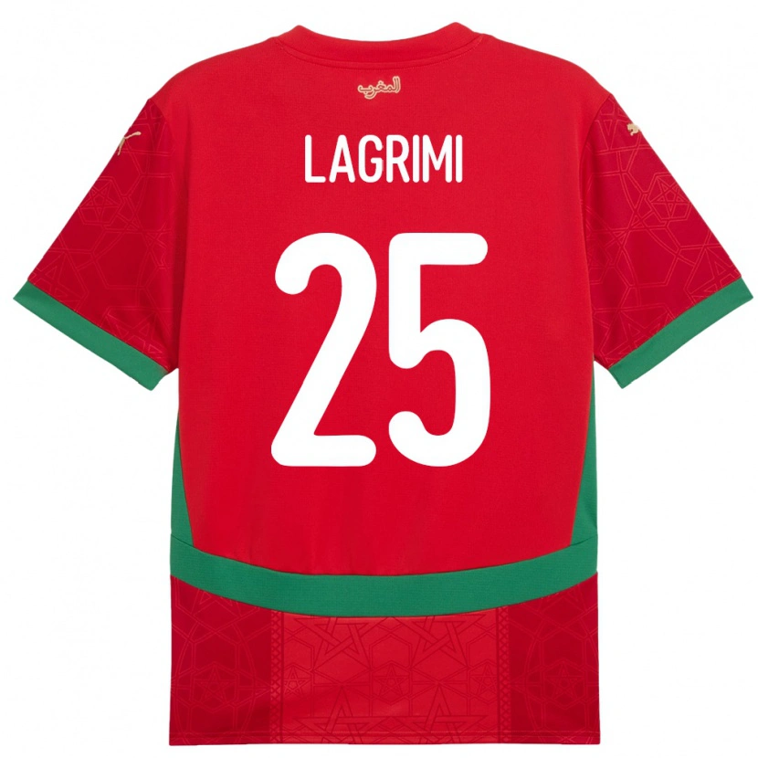 Danxen Kid Morocco Ilyass Lagrimi #25 Red Home Jersey 24-26 T-Shirt