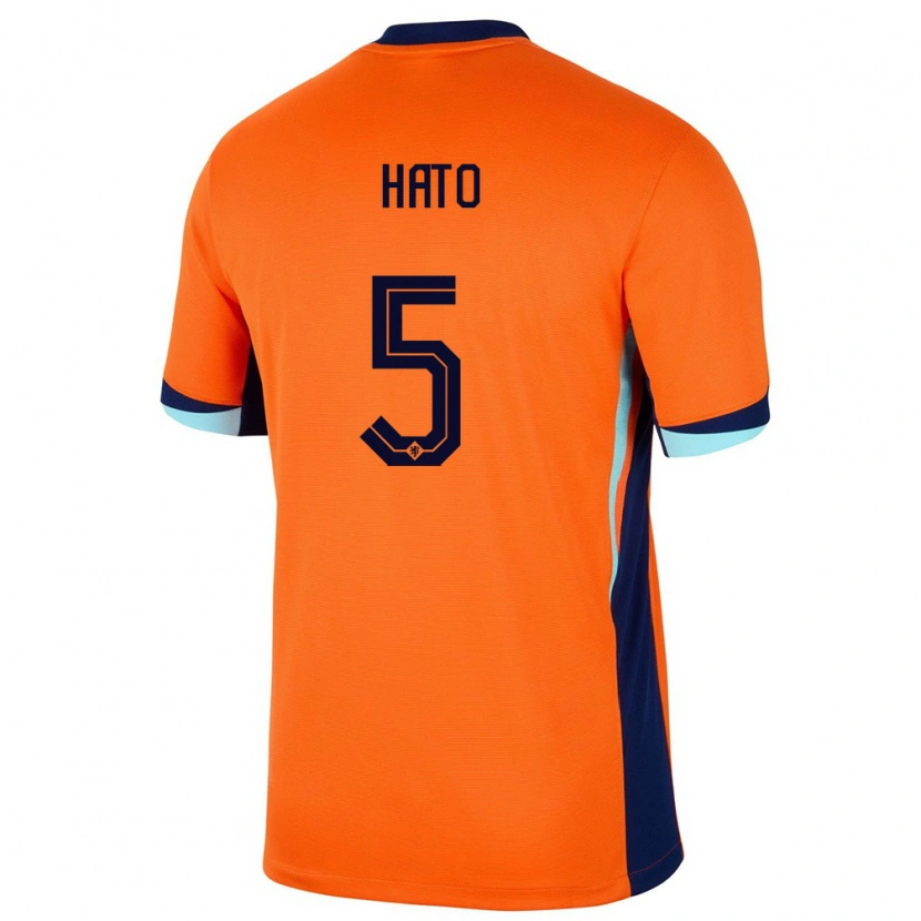 Danxen Kid Netherlands Jorrel Hato #5 Orange Home Jersey 24-26 T-Shirt