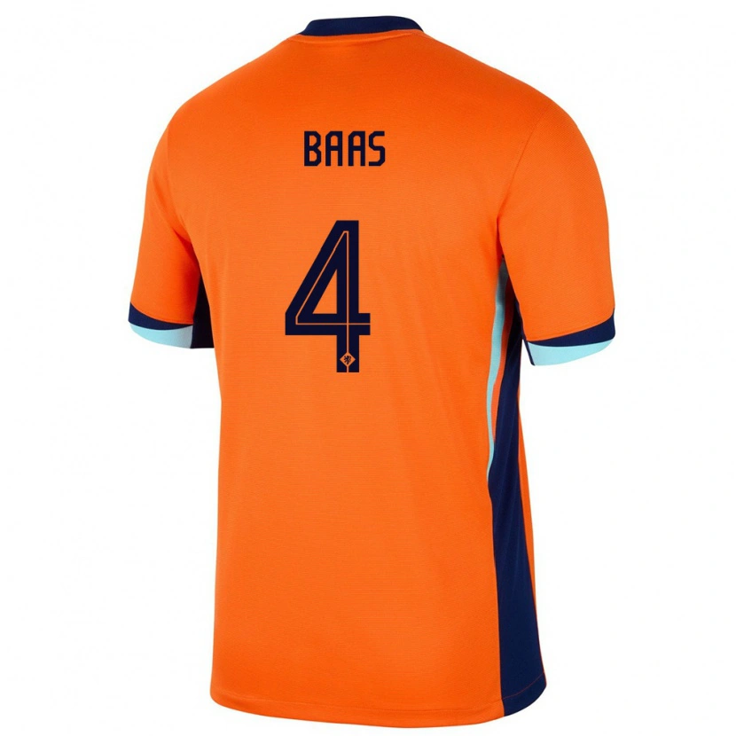 Danxen Kid Netherlands Youri Baas #4 Orange Home Jersey 24-26 T-Shirt