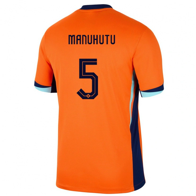 Danxen Kid Netherlands Rivas Manuhutu #5 Orange Home Jersey 24-26 T-Shirt