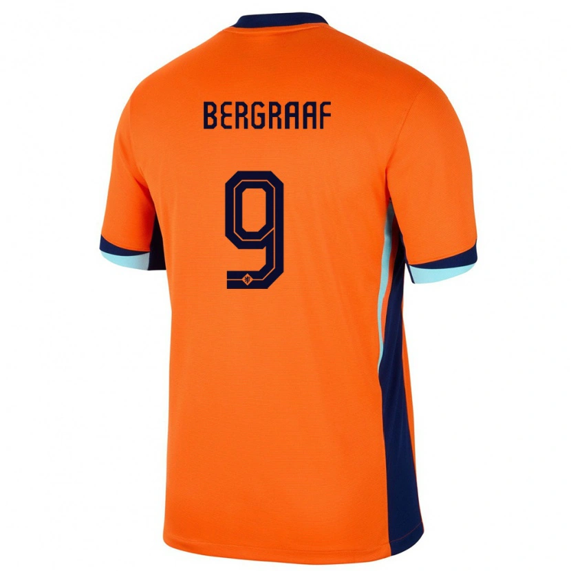 Danxen Kid Netherlands Jerolldino Bergraaf #9 Orange Home Jersey 24-26 T-Shirt