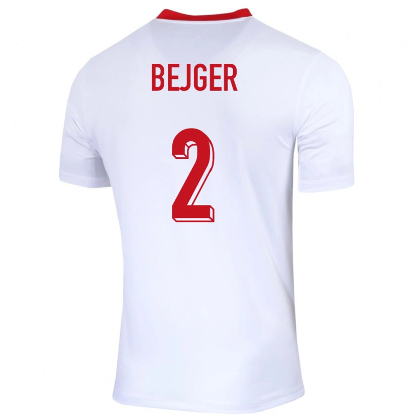 Danxen Kid Poland Lukasz Bejger #2 White Home Jersey 24-26 T-Shirt