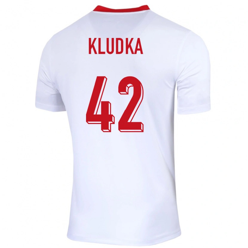 Danxen Kid Poland Bartlomiej Kludka #42 White Home Jersey 24-26 T-Shirt