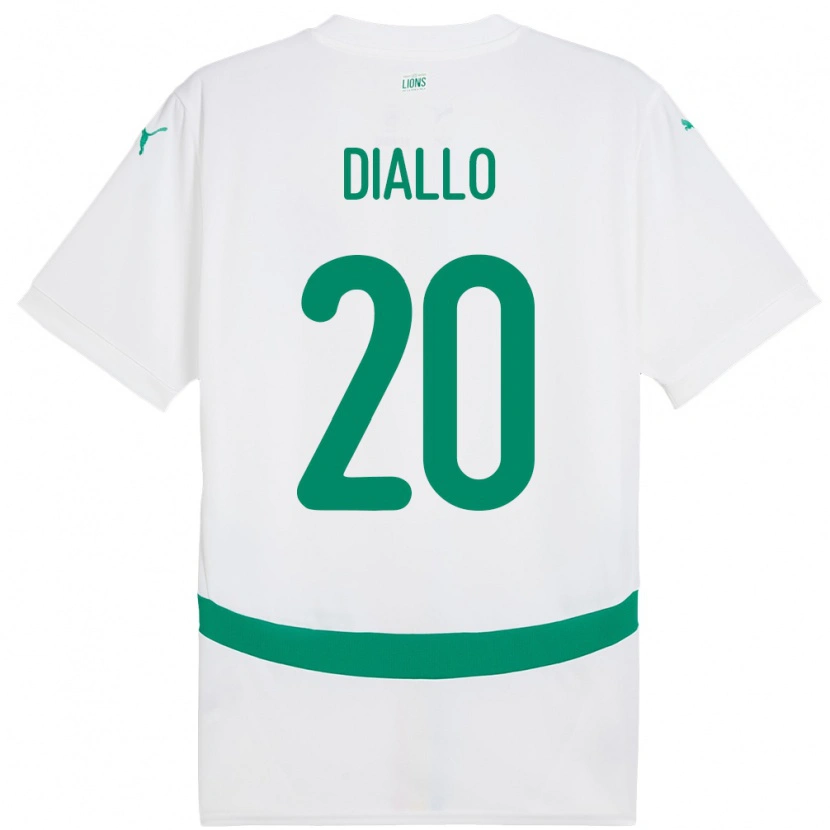 Danxen Kid Senegal Habib Diallo #20 White Home Jersey 24-26 T-Shirt