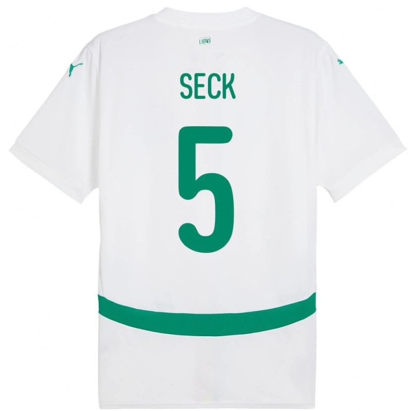 Danxen Kid Senegal Ibrahima Seck #5 White Home Jersey 24-26 T-Shirt