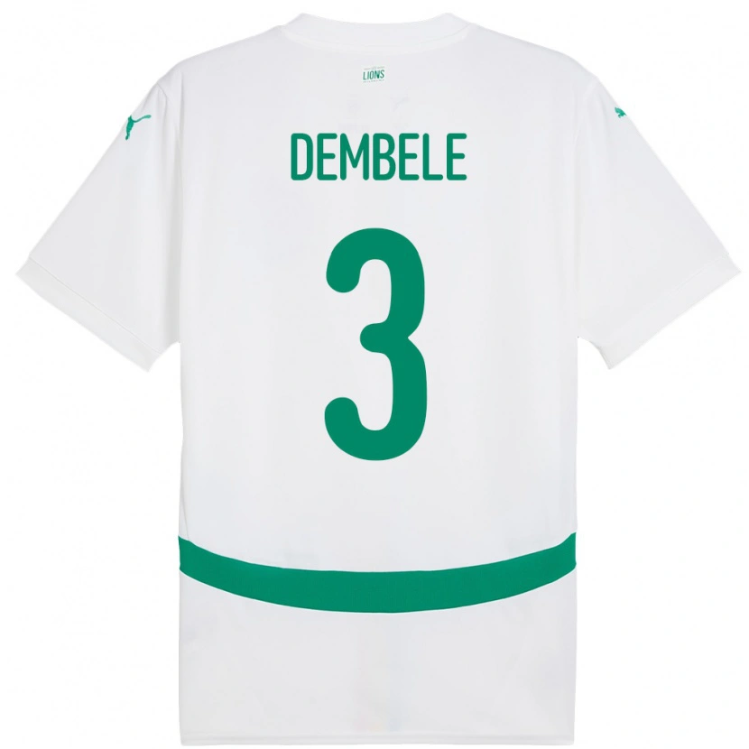 Danxen Kid Senegal Anta Dembele #3 White Home Jersey 24-26 T-Shirt