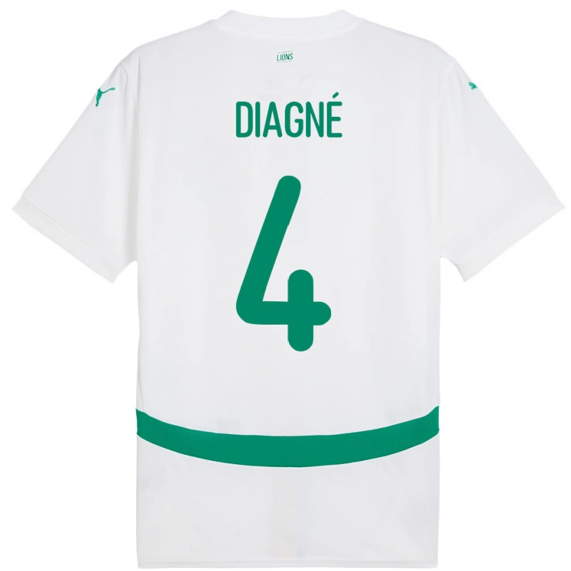 Danxen Kid Senegal Cavin Diagne #4 White Home Jersey 24-26 T-Shirt