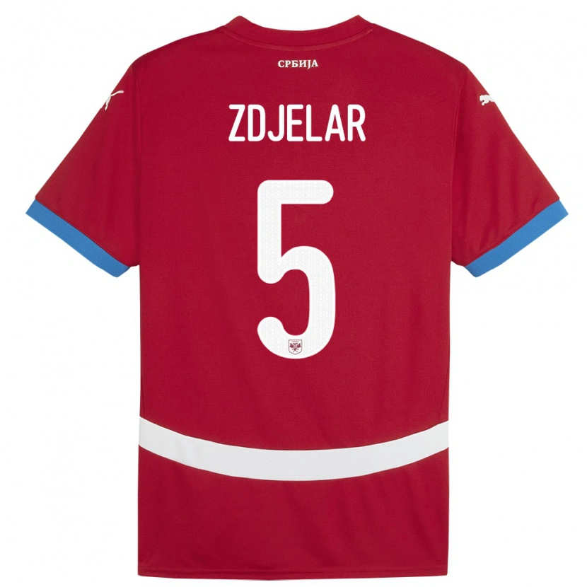 Danxen Kid Serbia Sasa Zdjelar #5 Red Home Jersey 24-26 T-Shirt