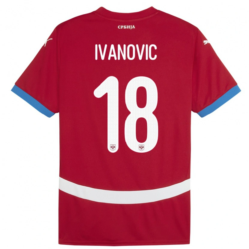 Danxen Kid Serbia Mihailo Ivanovic #18 Red Home Jersey 24-26 T-Shirt