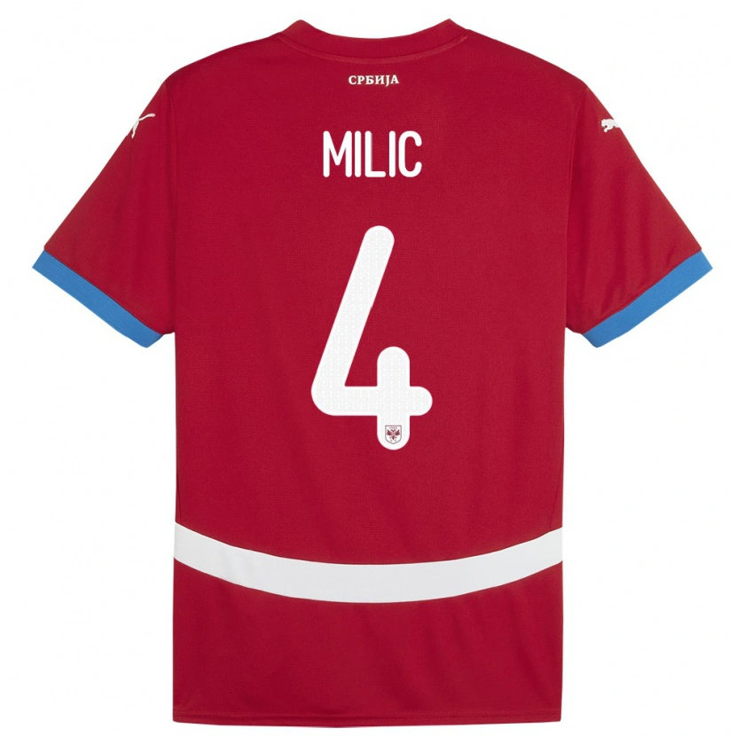 Danxen Kid Serbia Lazar Milic #4 Red Home Jersey 24-26 T-Shirt