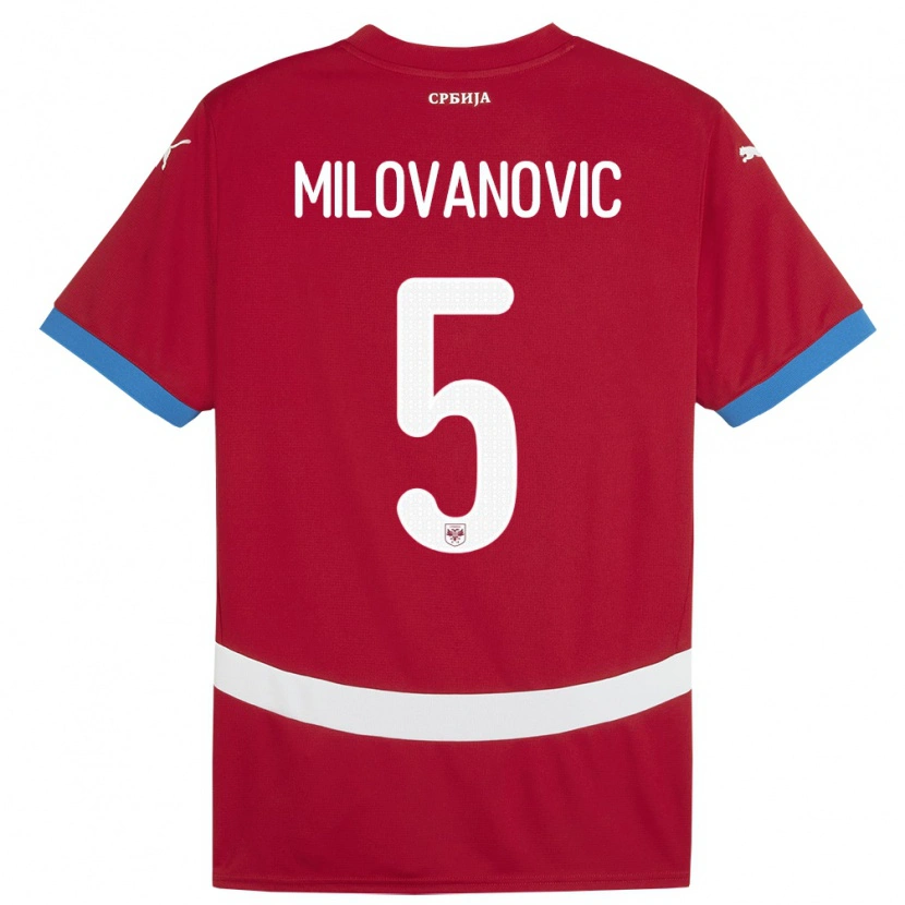 Danxen Kid Serbia Mateja Milovanovic #5 Red Home Jersey 24-26 T-Shirt