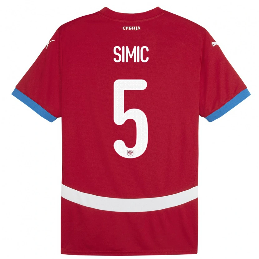 Danxen Kid Serbia Nikola Simic #5 Red Home Jersey 24-26 T-Shirt