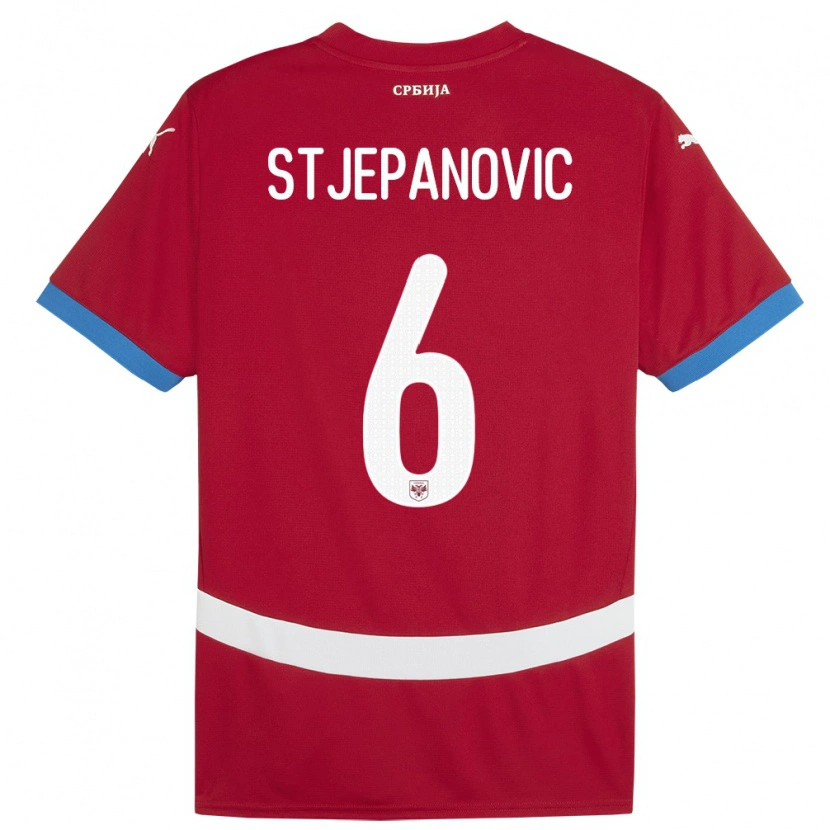 Danxen Kid Serbia Mateja Stjepanovic #6 Red Home Jersey 24-26 T-Shirt