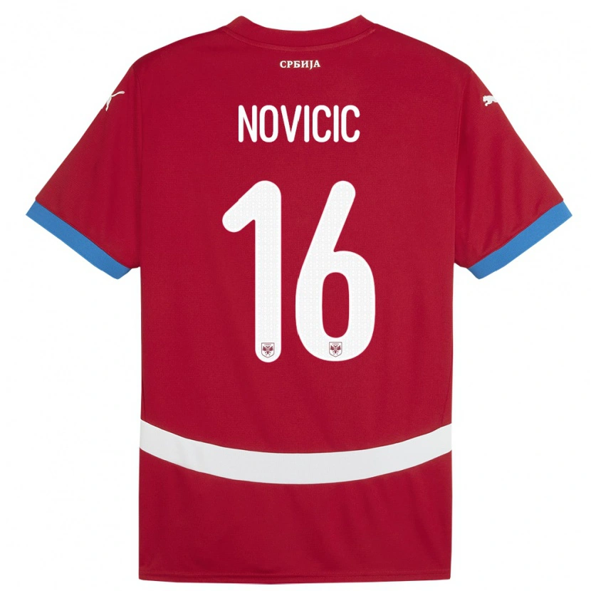 Danxen Kid Serbia Vasilije Novicic #16 Red Home Jersey 24-26 T-Shirt