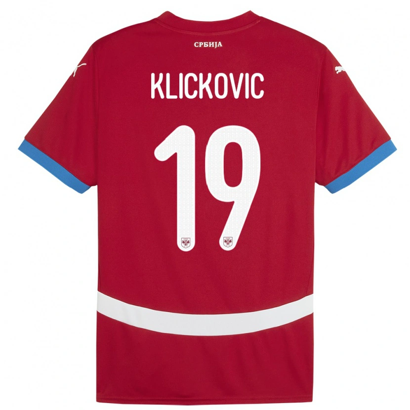 Danxen Kid Serbia Maksim Klickovic #19 Red Home Jersey 24-26 T-Shirt