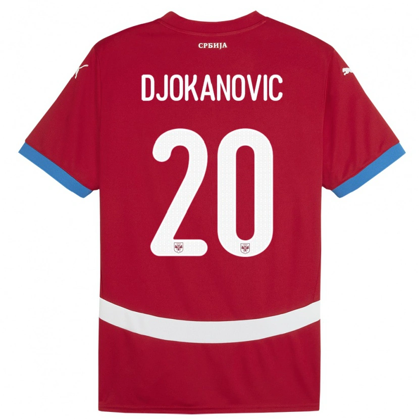 Danxen Kid Serbia Damjan Djokanovic #20 Red Home Jersey 24-26 T-Shirt